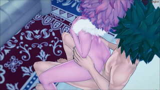 Izuku Midoriya rucha swoją słodką koleżankę z drużyny minę o ścianę-MHA Hentai.
